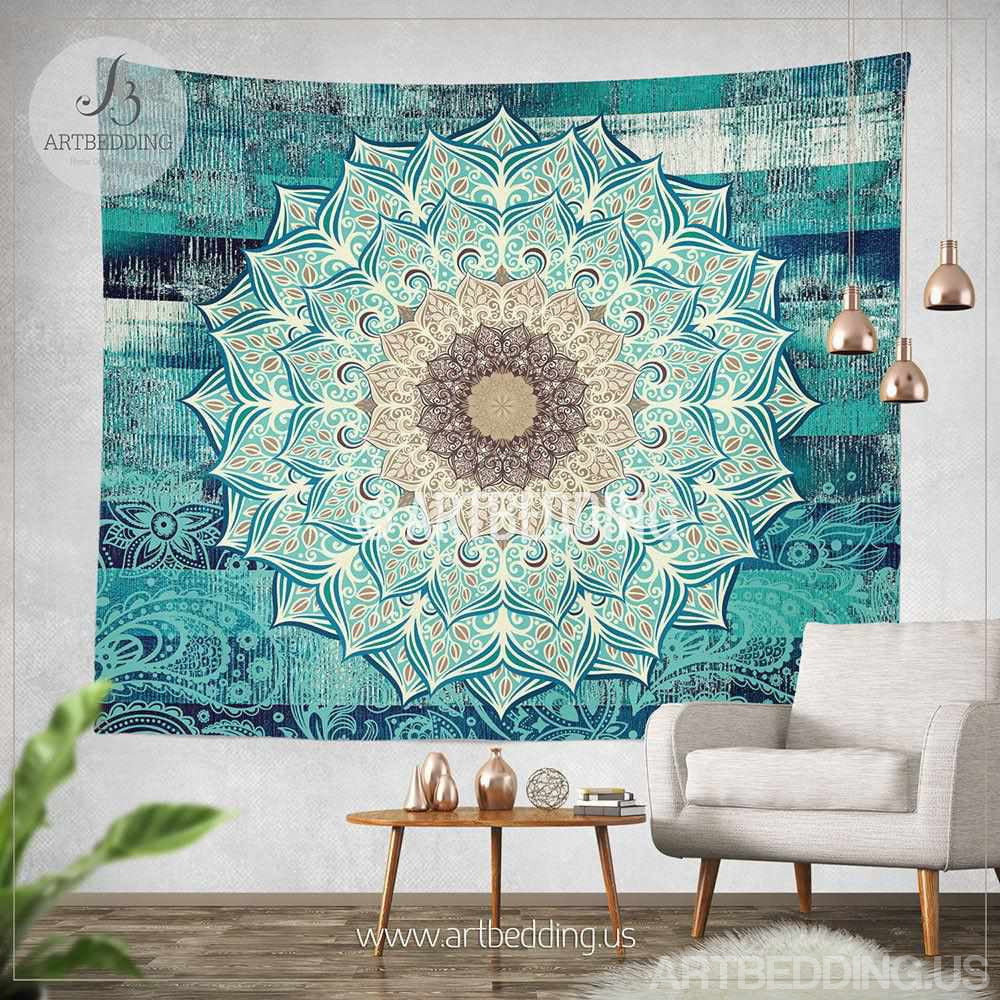 18 X 28 INCHES STANDARD SIZE INDIAN BLUE PEACOCK MANDALA PILLOW