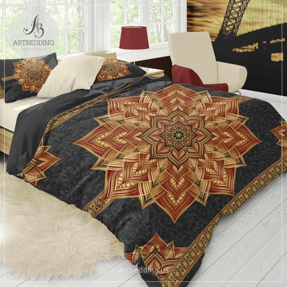 GOLD/RED and BROWN Quilt store