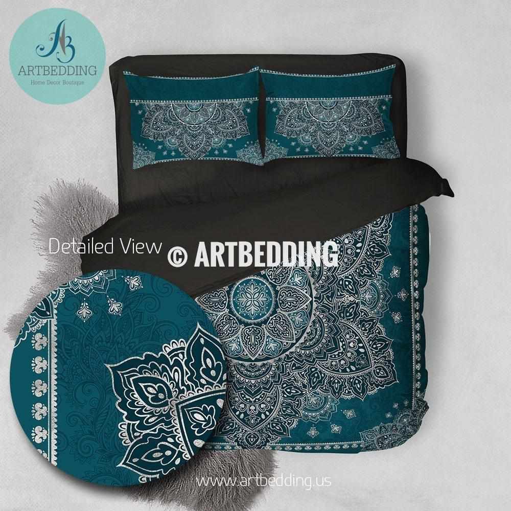 Mandala Duvet Covers - Soul Fuel | Turquoise Duvet Cover | Geometric Duvet Cover | Mandala Art Duvet | Mandala deals Bed Cover